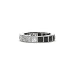 18K White Gold Princess Black And White Diamond Eternity Ring