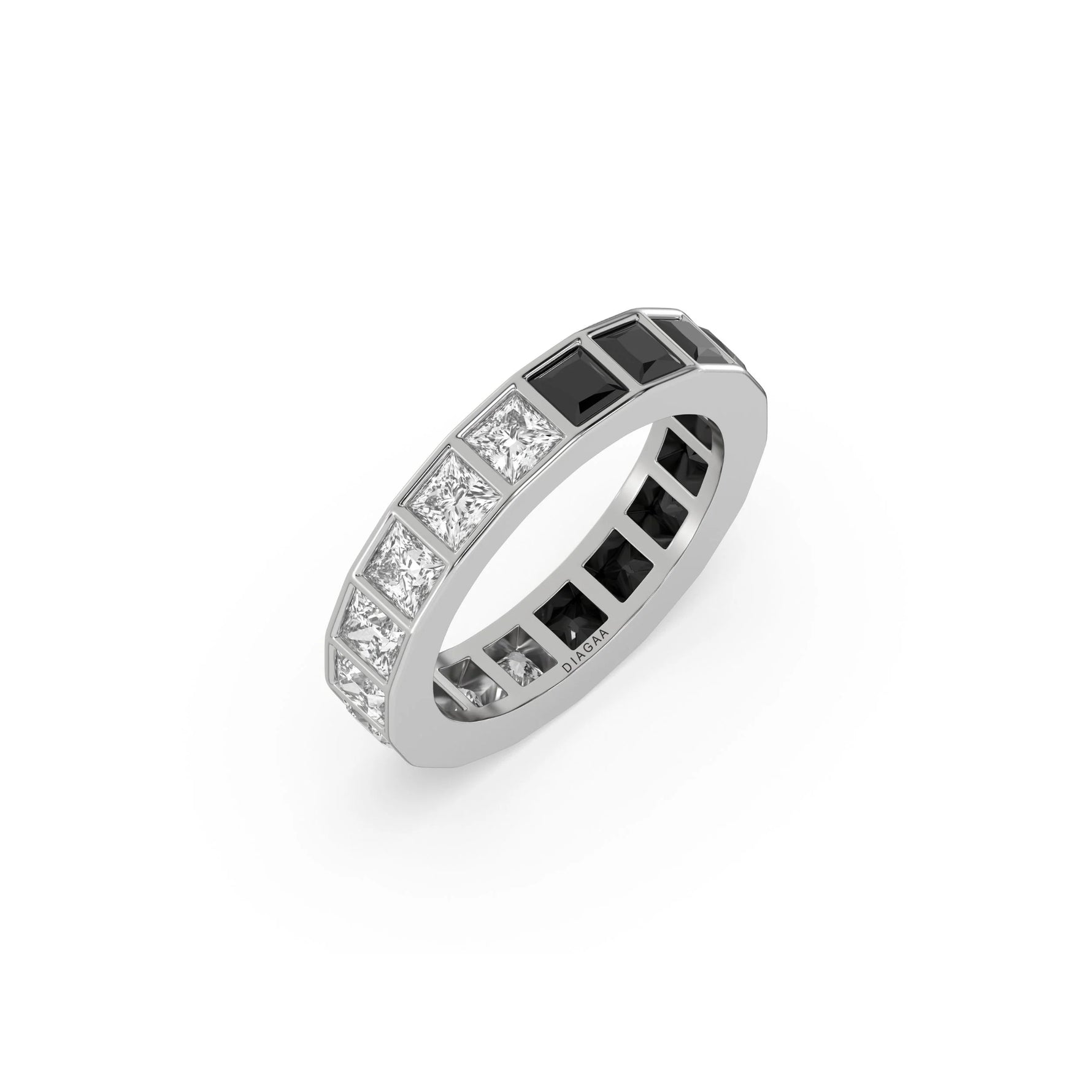 14K White Gold Princess Diamond Eternity Ring