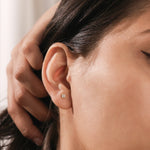 Princess Bezel Set Stud Earring 