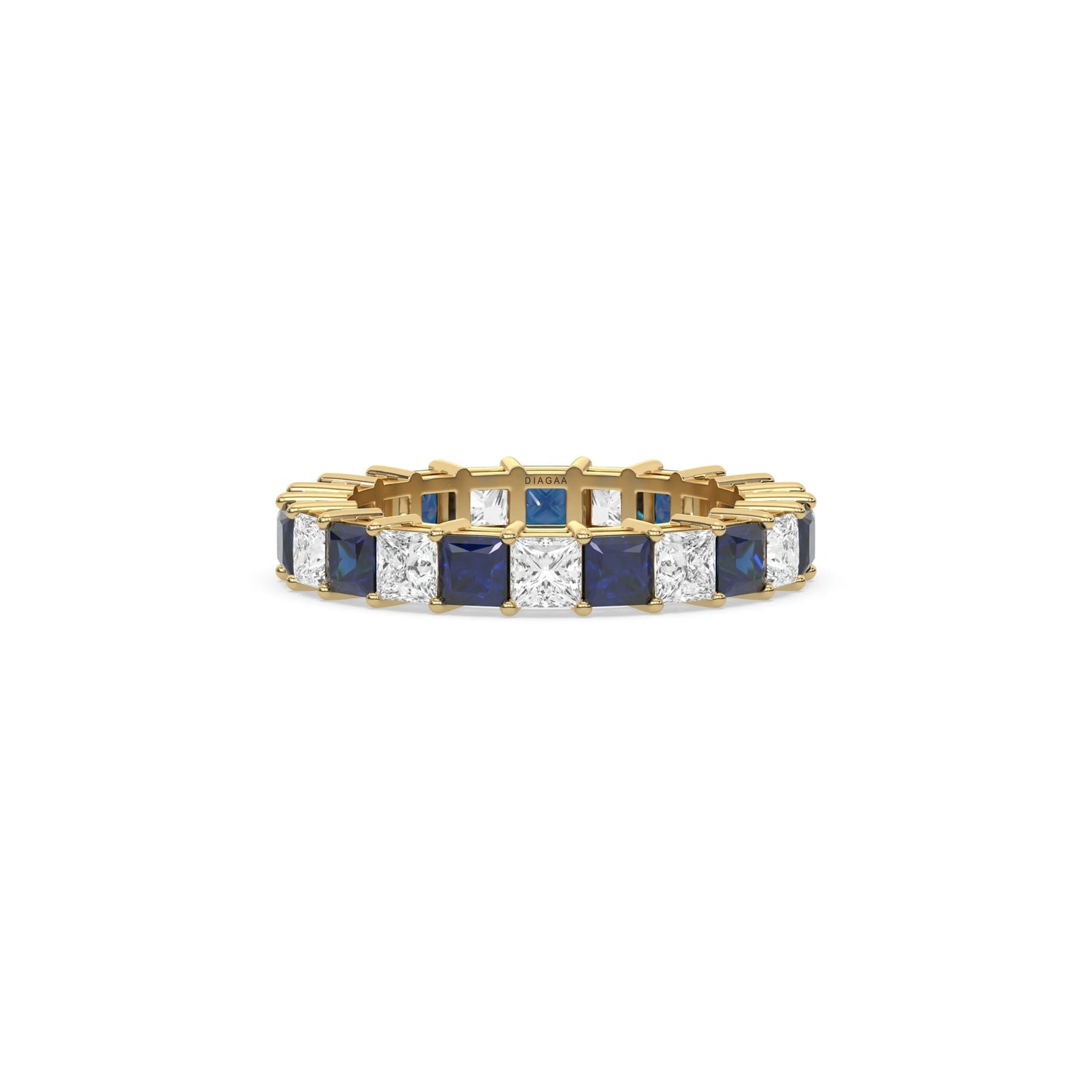 14K Yellow Gold Half and Half Princess Eternity Ring