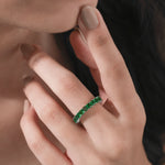 Princess Cut Emerald Gemstone Ring