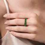 Princess Cut Emerald Gemstone Ring
