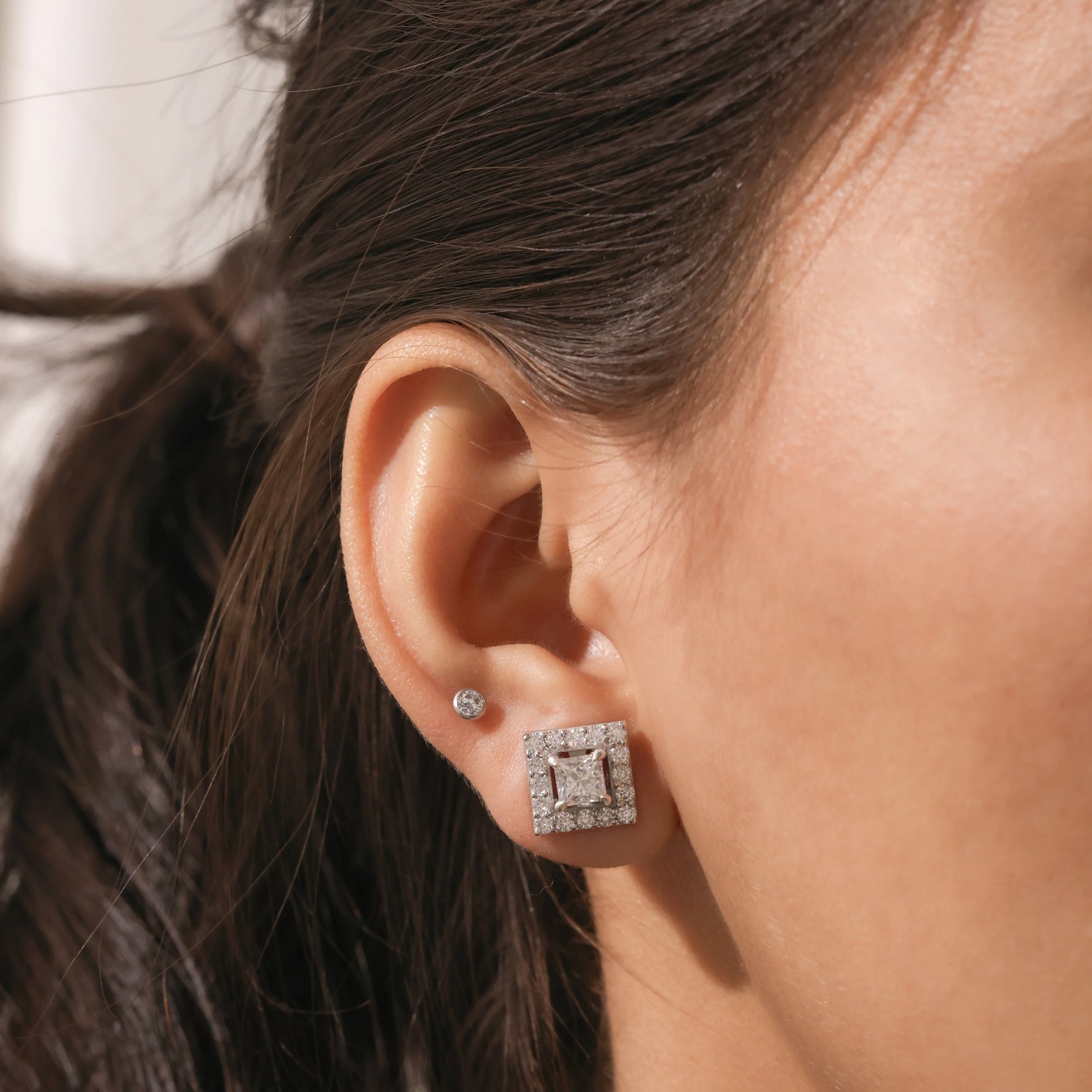 Princess Diamond Earring 