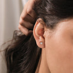 Princess Cut Solitaire Earring 