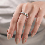 Princess Diamond Emerald Gemstone Full Eternity Ring