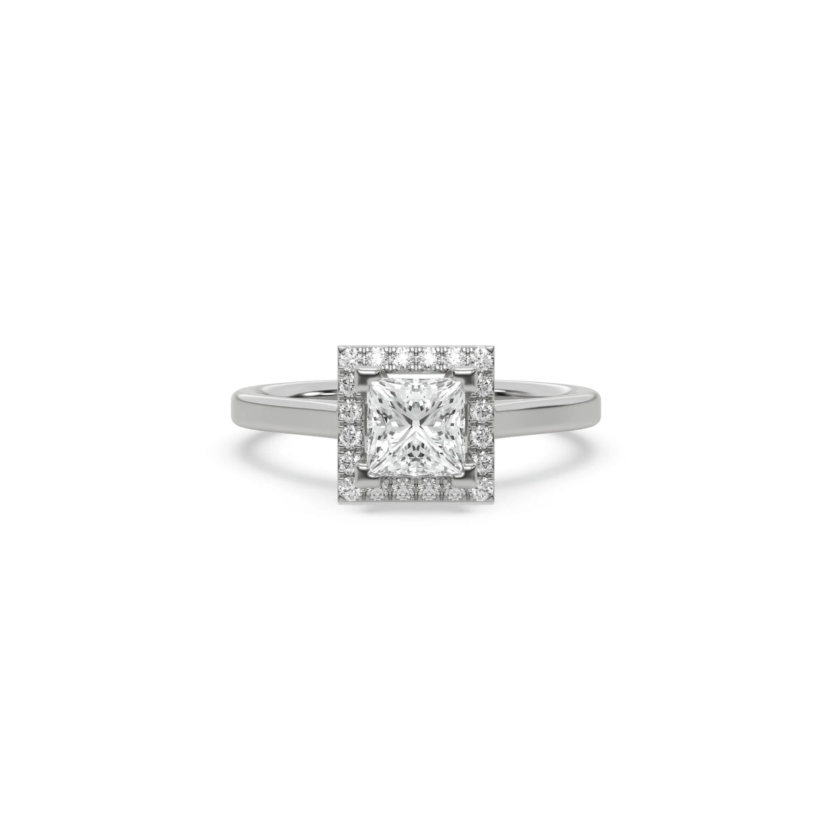 Princess Cut Diamond Ring, Lab Engagement Ring, Solitaire Ring, Square Diamond Ring, Princess Cut Ring, Promise Ring, Halo Engagement Ring