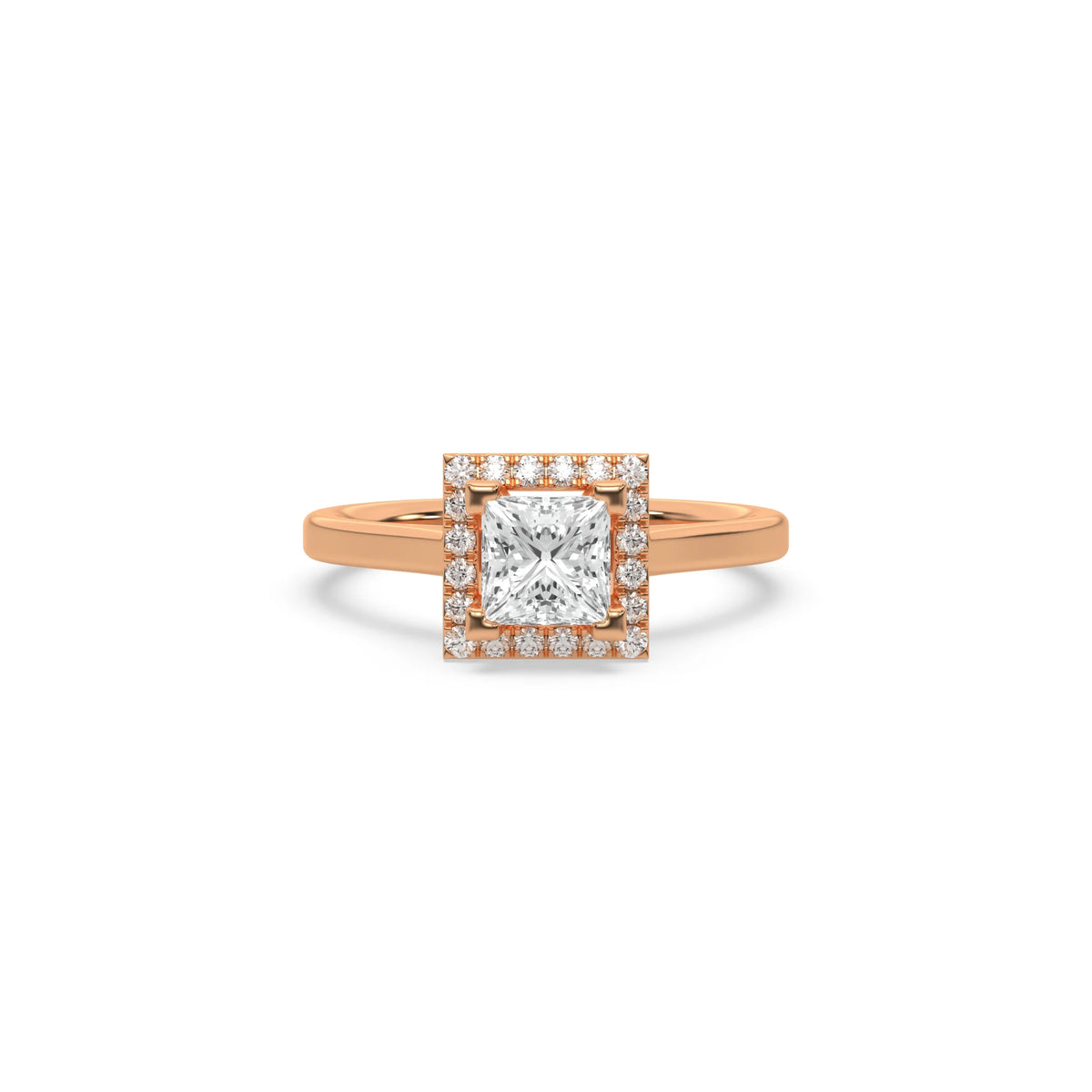 Princess Cut Diamond Ring, Lab Engagement Ring, Solitaire Ring, Square Diamond Ring, Princess Cut Ring, Promise Ring, Halo Engagement Ring