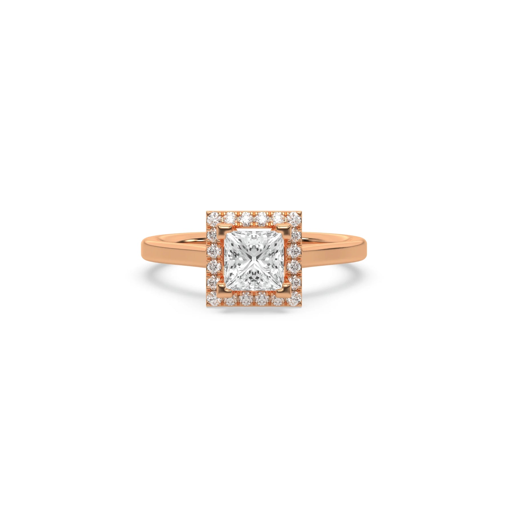 Princess Cut Diamond Ring, Lab Engagement Ring, Solitaire Ring, Square Diamond Ring, Princess Cut Ring, Promise Ring, Halo Engagement Ring