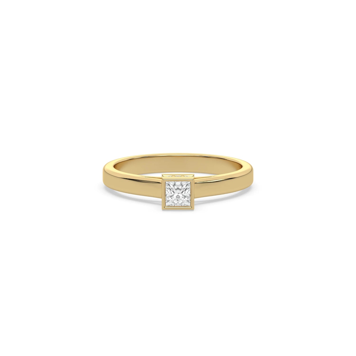 1 CT Lab Diamond Princess Cut Hidden Halo Bezel Ring