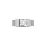 14K White Gold Mens Tiffany Princess Cut Solitaire Ring