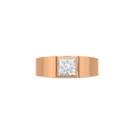 14K Rose Gold Mens Tiffany Princess Cut Solitaire Ring