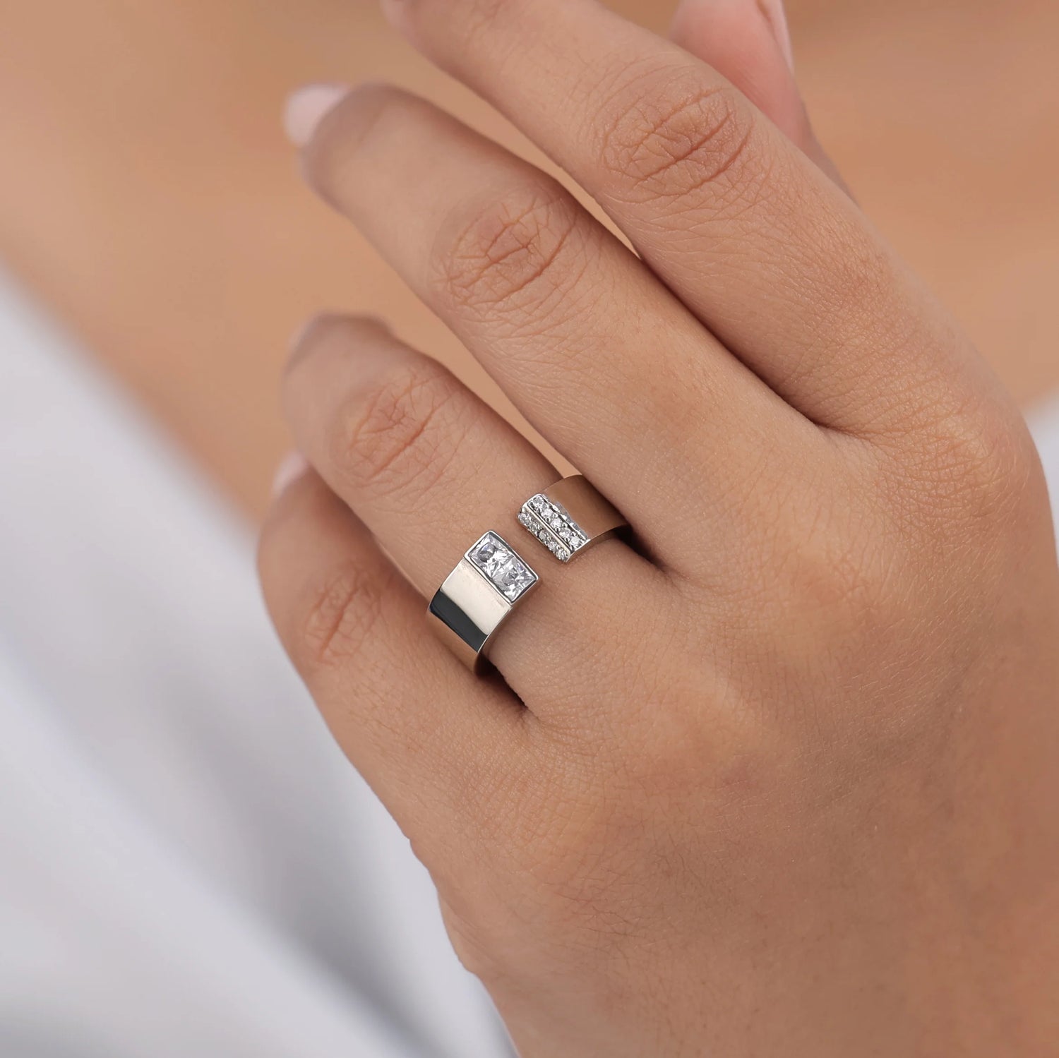 0.50 CT Princess Lab Diamond Statement Ring