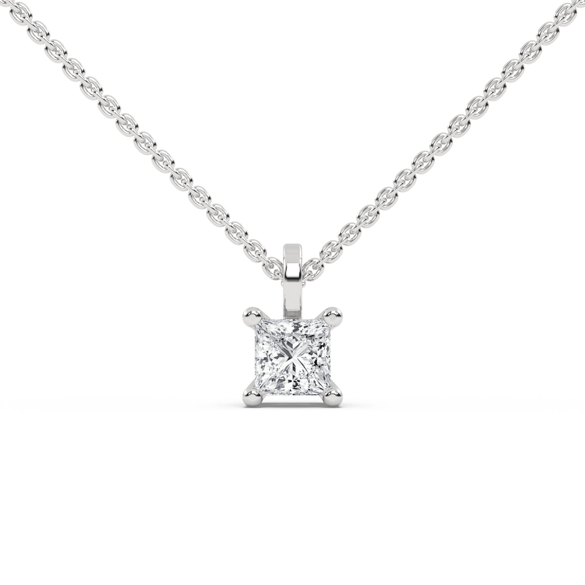 14K White Gold Diamond Necklace