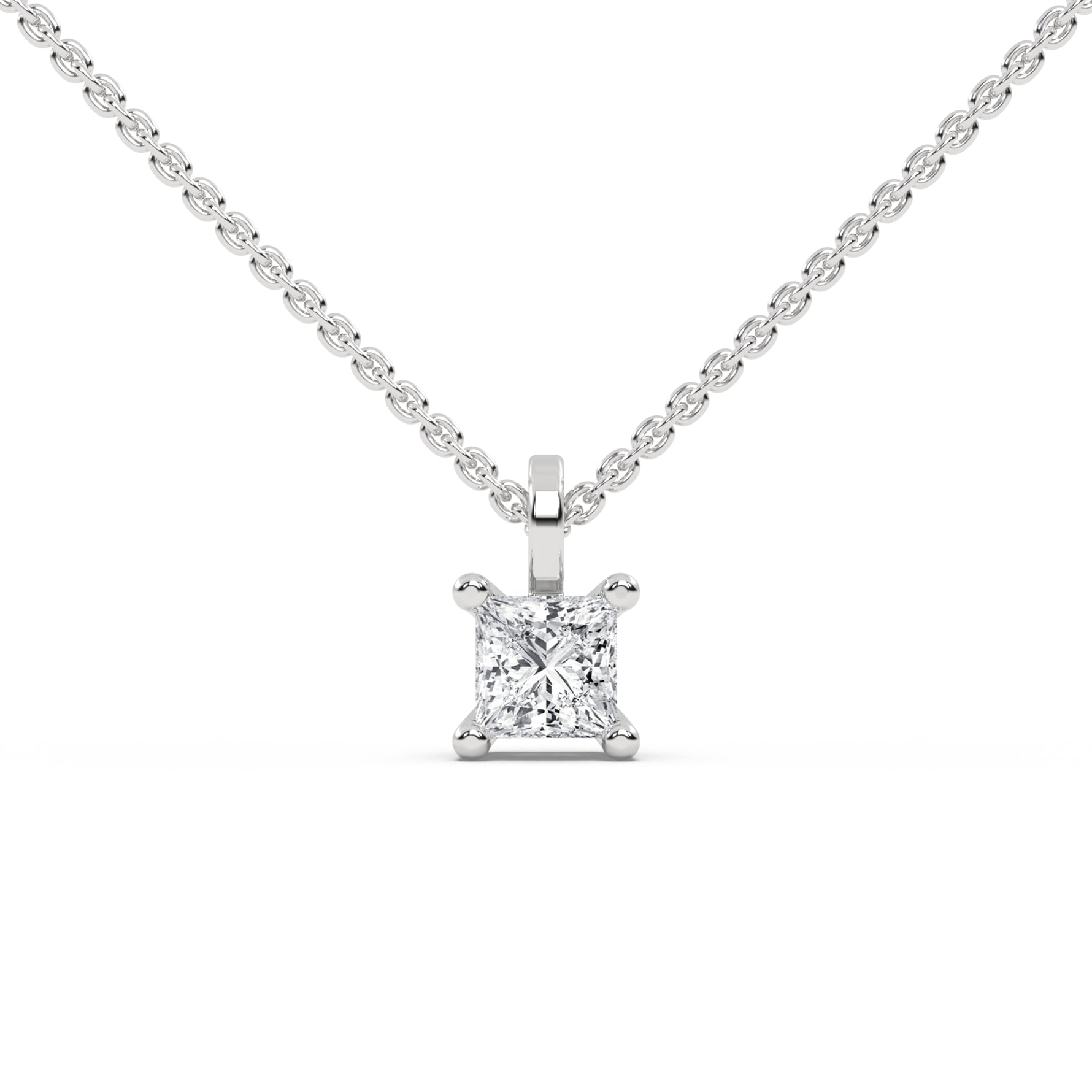 14K White Gold Diamond Necklace