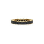 10K Yellow Gold Black Princess Diamond Eternity Ring