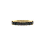 18K Yellow Gold Princess Black Diamond Eternity Ring