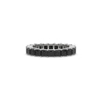 10K White Gold Black Princess Diamond Eternity Ring