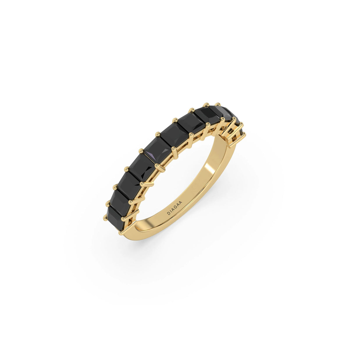 14K Princess Black Diamond Eternity Ring