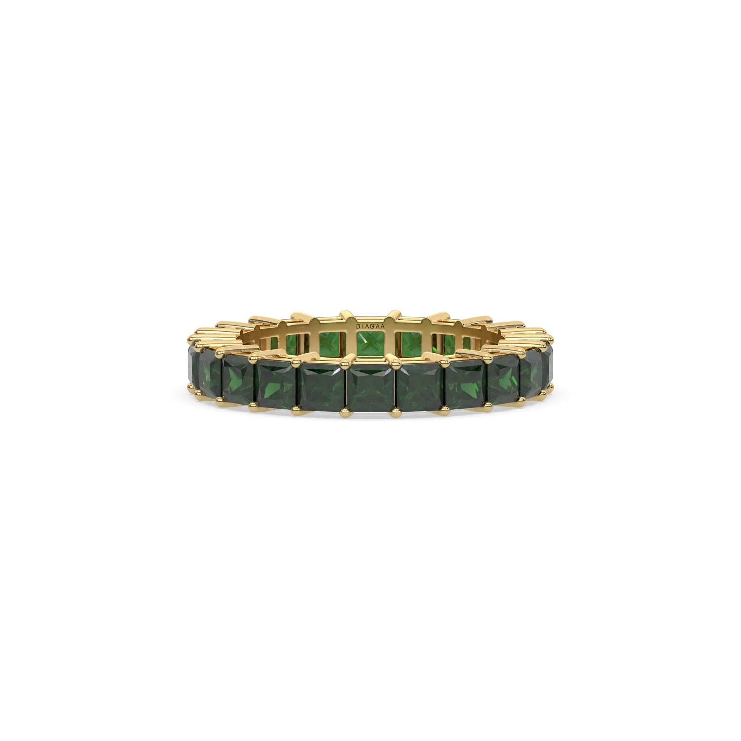 18K Yellow Gold Emerald Gemstone Full Eternity Ring