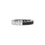18K White Gold Princess Black And White Diamond Eternity Ring 