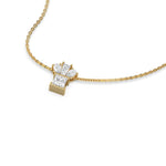 14K Yellow Gold Pear, Princess and Baguette Diamond Necklace