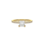 14K Yellow Gold Princess Diamond Wedding Ring