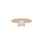 14K Rose Gold Princess Diamond Wedding Ring