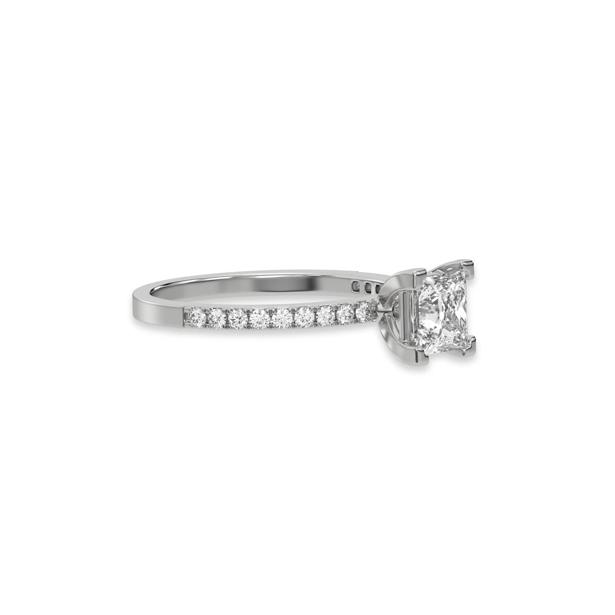 18K White Gold Princess Diamond Wedding Ring