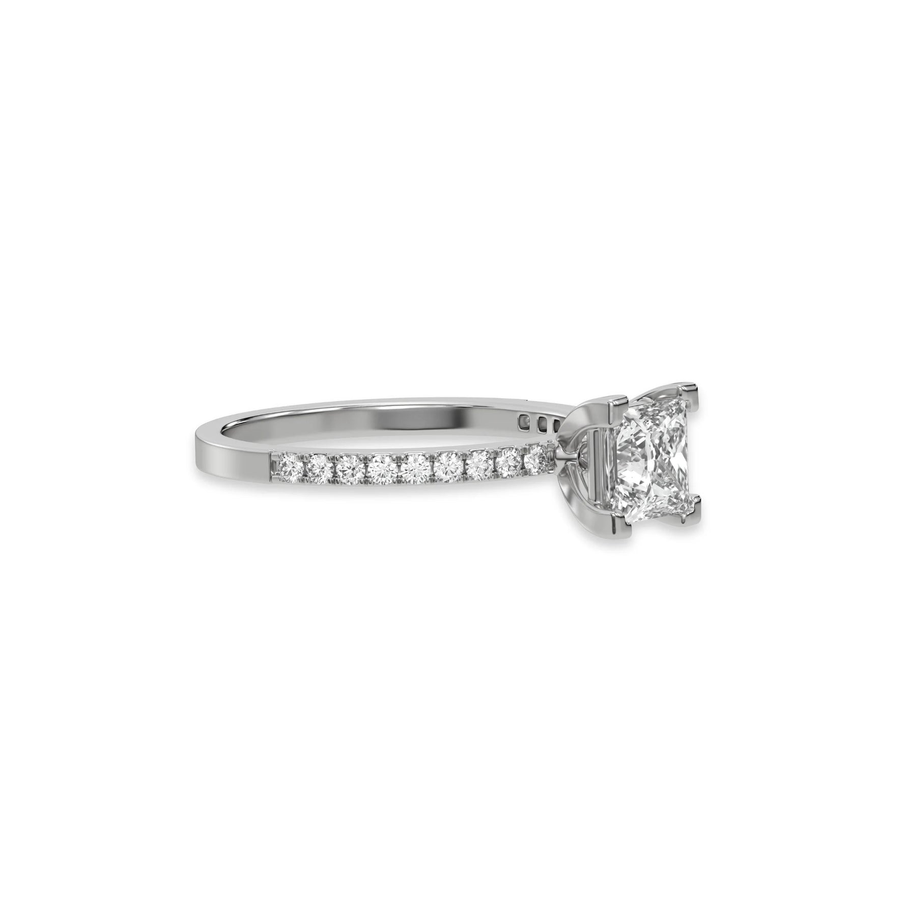 18K White Gold Princess Diamond Wedding Ring
