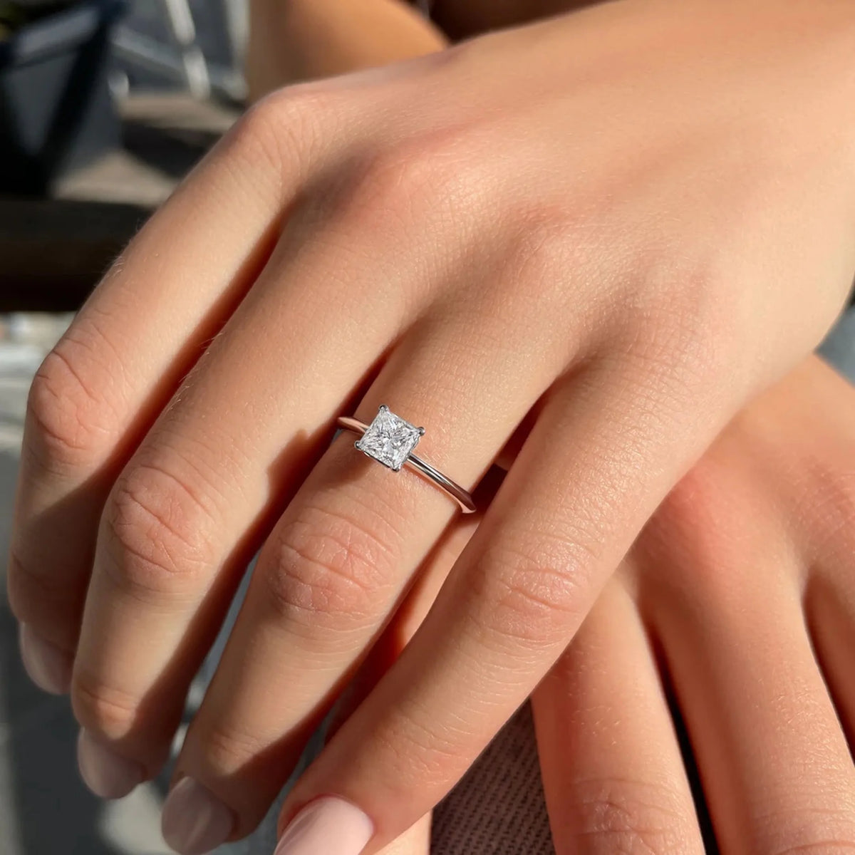 Princess Cut Diamond Ring, Square Engagement Ring, Square Diamond Ring, Solitaire Diamond Ring