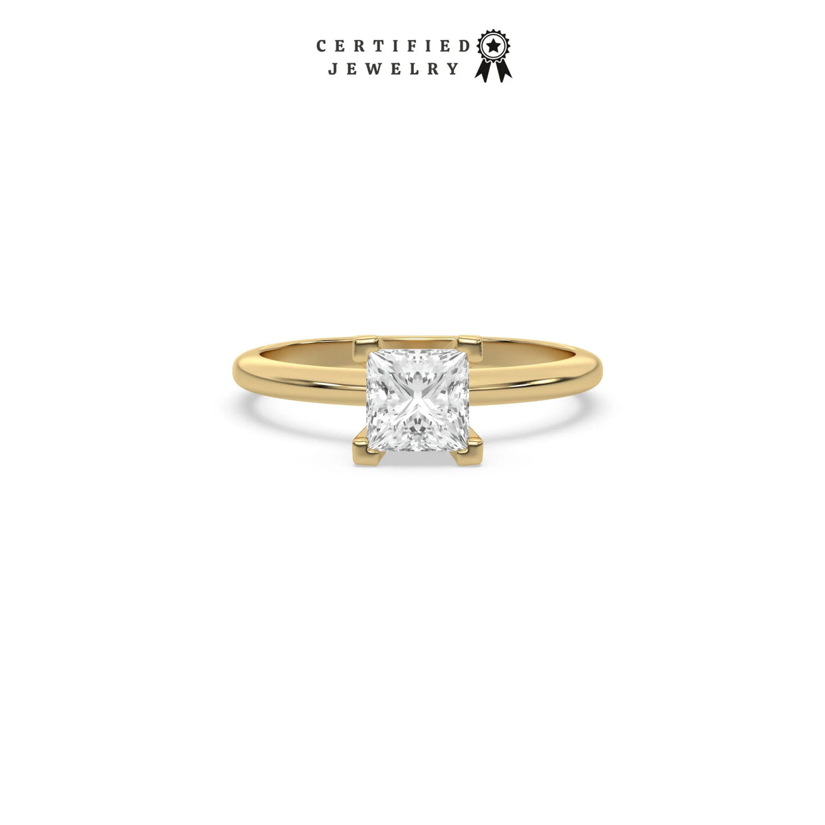 Princess Cut Diamond Ring, Square Engagement Ring, Square Diamond Ring, Solitaire Diamond Ring