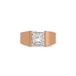 14K Rose Gold Mens Princess Solitaire Engagement Ring