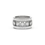 14K White Gold Mens Princess and Baguette Diamond Ring