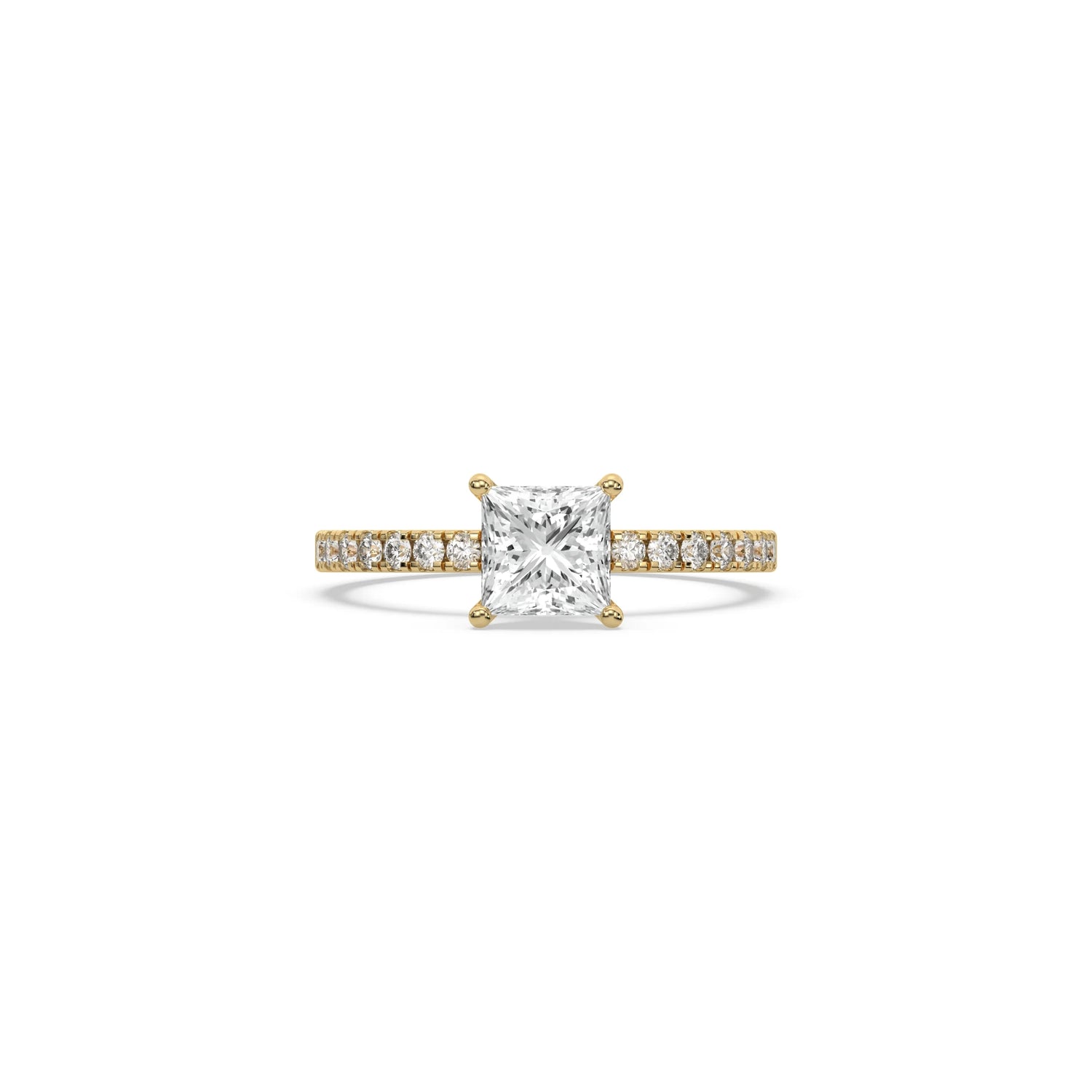 Lab Princess Cut Diamond Engagement Ring