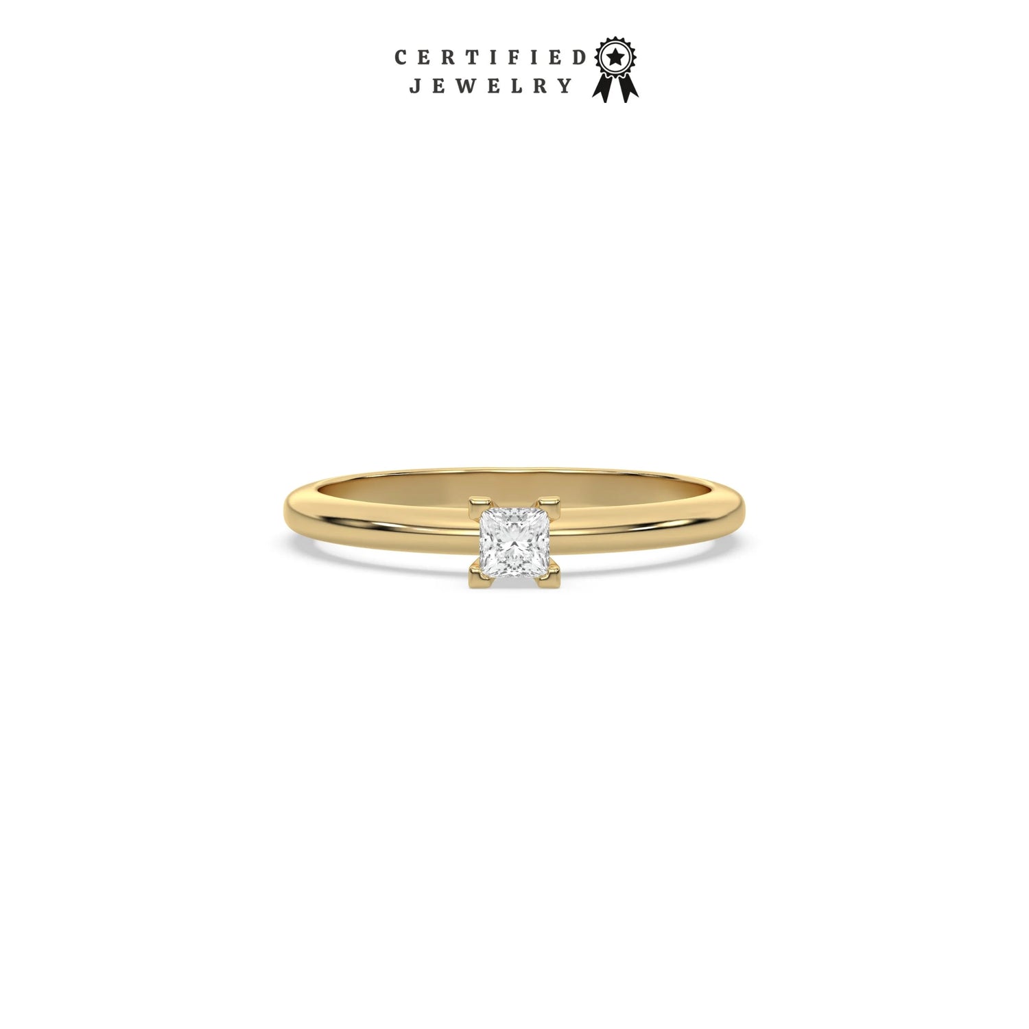 Princess Cut Diamond Ring, Square Engagement Ring, Square Diamond Ring, Solitaire Diamond Ring