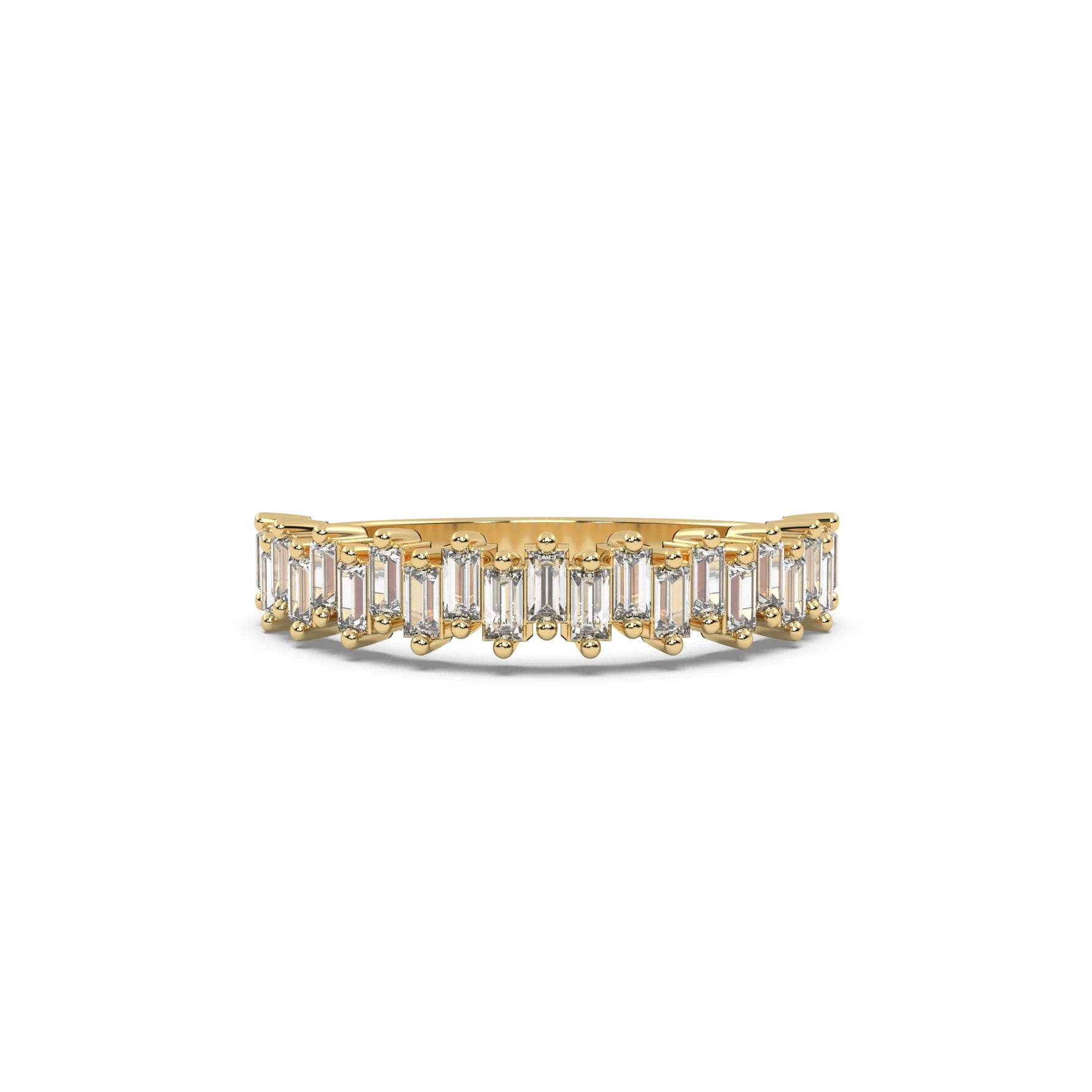 10K Yellow Gold Half Eternity Baguette Diamond Ring