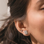 Radiant Cut Diamond Earring 
