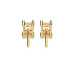 This yellow gold Classic Radiant Diamond Earrings made with a radiant-cut diamonds set in a four prong setting in back view