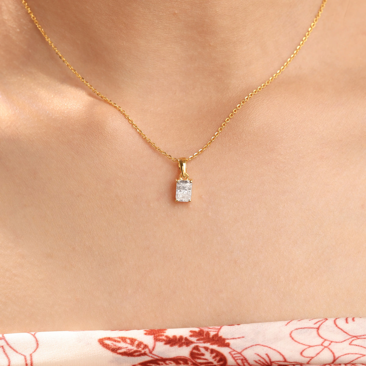Radiant Diamond Pendant Necklace