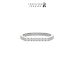 This white gold ring displayed in front view is made with brilliant cut round diamonds and set in a beautiful micro pave setting