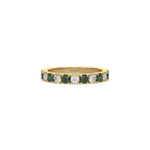 14K Yellow Gold Emerald Gemstone Eternity Ring