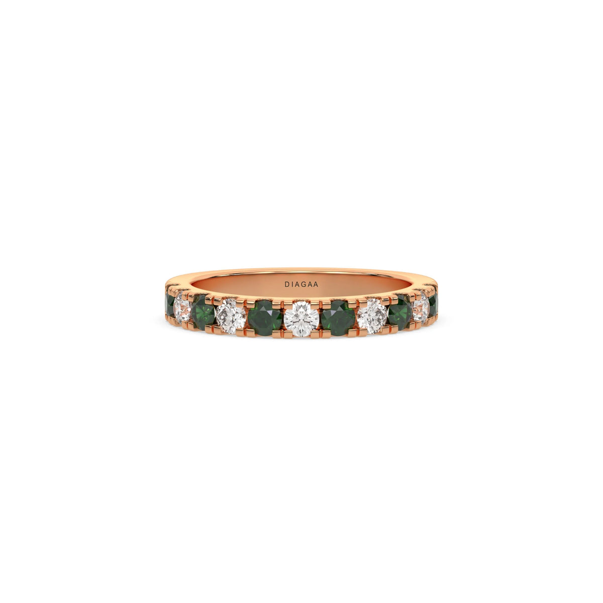 18K Rose Gold Half Eternity Band
