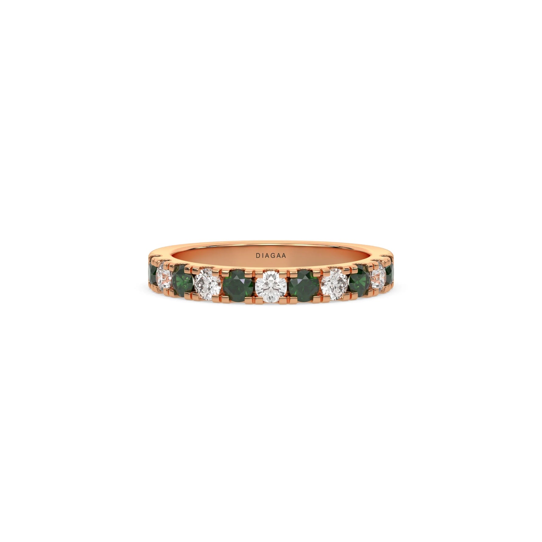 18K Rose Gold Half Eternity Band