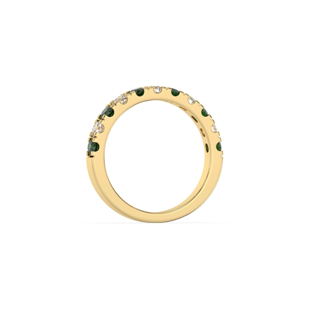 10K Yellow Gold Half and Half Eternity Ring