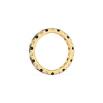 14K Yellow Gold Round Black And White Diamond Full Eternity Ring