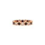 18K Rose Gold Half Black And Half White Diamond Full Eternity Ring