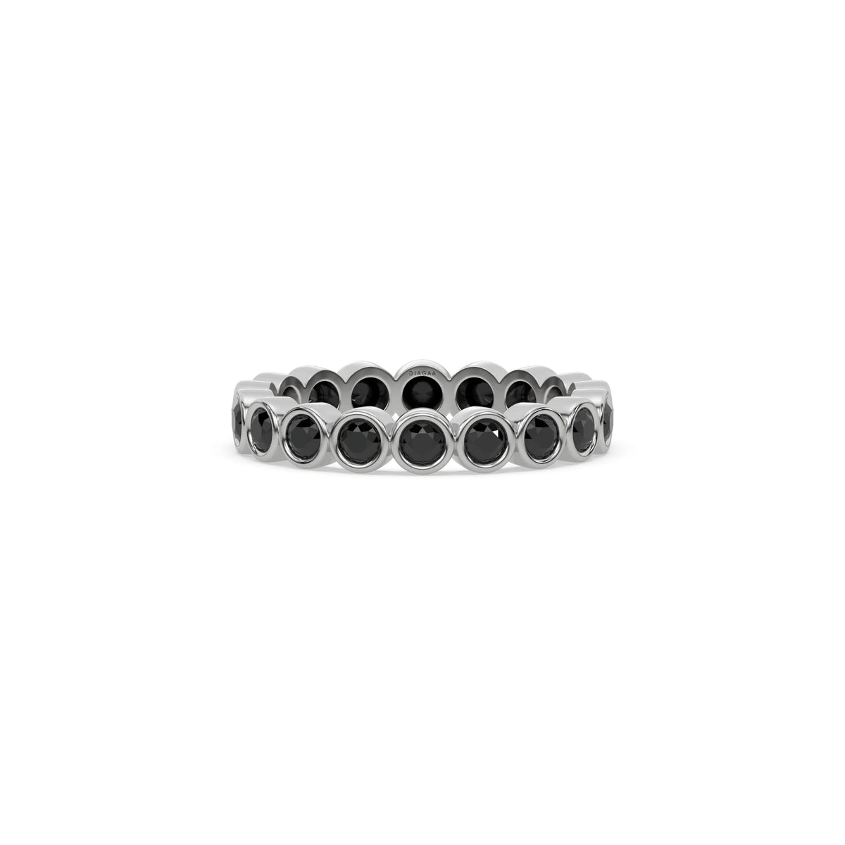 18K White Gold Natural Black Eternity Ring
