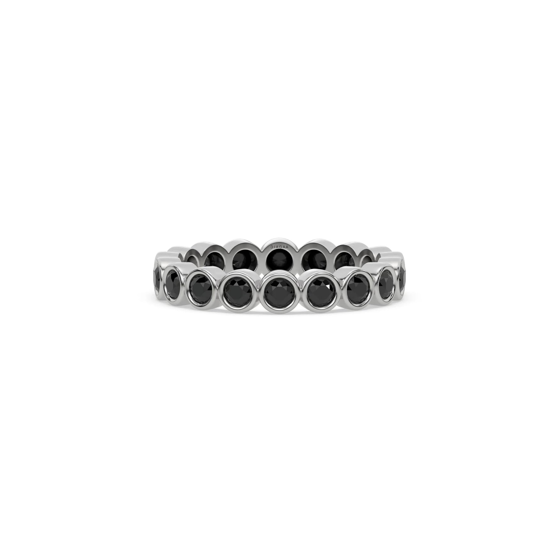 18K White Gold Natural Black Eternity Ring