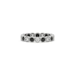 14K White Gold Half Black And Half White Diamond Full Eternity Ring