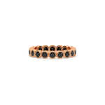 14K Rose Gold Natural Black Full Eternity Bezel Setting Ring